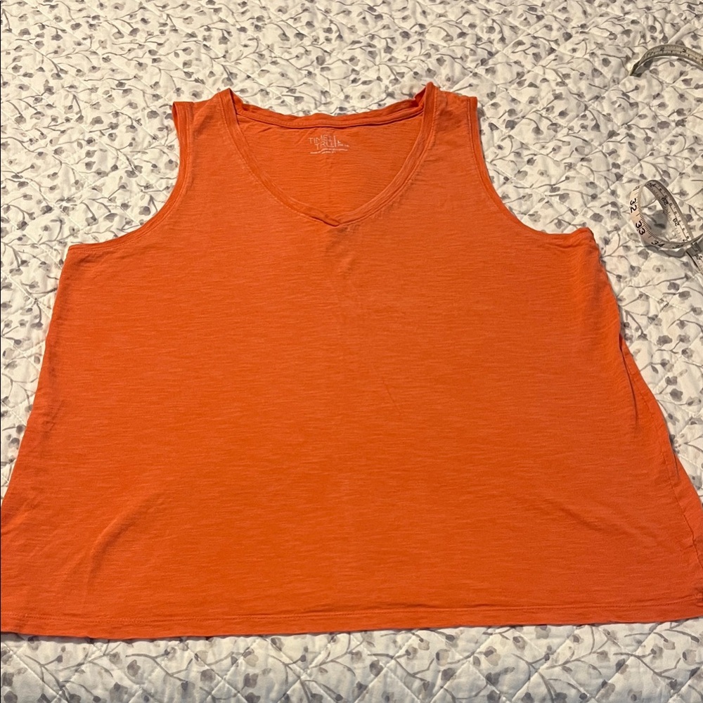 Time and Tru Women's Bright Orange Tank Top